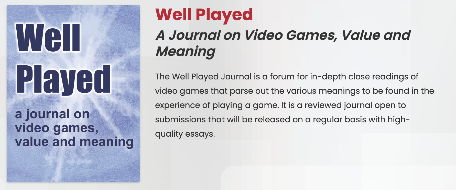 Members of the STEP Lab are running a special issue of well played! – MIT  Scheller Teacher Education Program